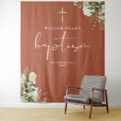 Terracotta Groene Doop Foto Achtergrond Wandkleed (In situ)