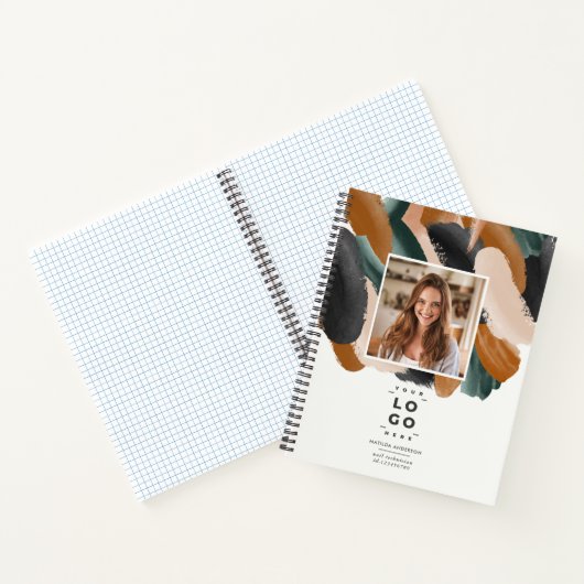 Terracotta groene moderne minimale foto abstract notitieboek (Binnen)