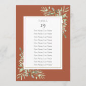 Terracotta Groene Stoelen Plattegrond Tafelnummer (Voorkant)