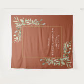 Terracotta groene trouwfeest fotobackdrop wandkleed (Voorkant (horizontaal))