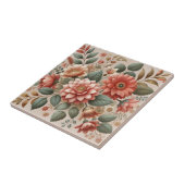 Terracotta Groene Waterverf Floral Elegant Decor Tegeltje (Zijkant)