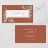 Terracotta Groenelementen Goud Geometrisch Profess Visitekaartje (Voorkant / Achterkant)