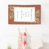 Terracotta Groenery Botanische Trouw Welkomstbord Spandoek (Insitu)