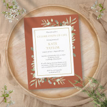 Terracotta Groenery Levensviering Uitnodiging