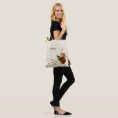 terracotta grondkleur tote bag (Op model)