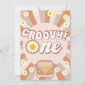 Terracotta Groovy One Retro 1ste verjaardag Kaart (Achterkant)