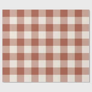 Terracotta grote Gingham geruite ruit Cadeaupapier