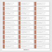 Terracotta Guest Adresetiketten voor 30 uitnodigin Sticker (Vel)