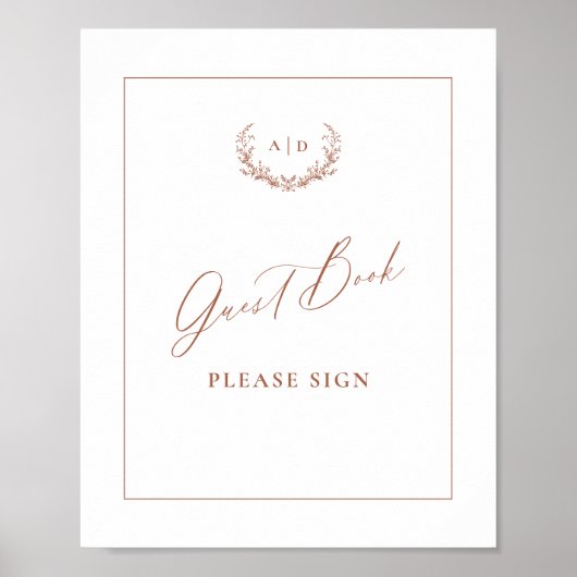 Terracotta Guest Book Trouwtafel Teken Decor Poster (Voorkant)