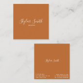 Terracotta Hair Stylist Salon Minimalist Vierkante Visitekaartje (Voorkant / Achterkant)