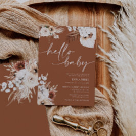 Terracotta Hallo Baby Uitnodiging tot Baby shower