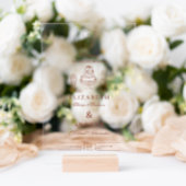 Terracotta Hand getekend Funky Western Doodle Wedd Acryl Bord