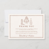 Terracotta Hand getekend Funky Western Doodle Wedd Bedankkaart (Voorkant)