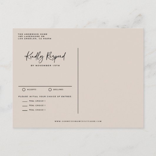 Terracotta Hand Lettered Calligraphy Boho Wedding Uitnodiging Briefkaart (Achterkant)