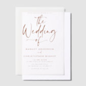 Terracotta Hand Lettered Calligraphy Wedding Vellum Uitnodigingen (Offset)