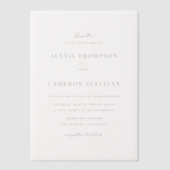 Terracotta Hand Lettered Calligraphy Wedding Vellum Uitnodigingen (Voorkant)