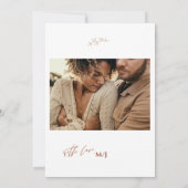 Terracotta Hand Lettered Photo Wedding Verloving Kaart (Achterkant)