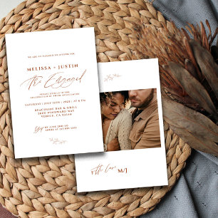 Terracotta Hand Lettered Photo Wedding Verloving Kaart