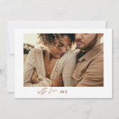 Terracotta Hand Lettered Photo Wedding Verloving Kaart (Achterkant)