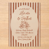 Terracotta Hand Painted Wedding Acryl Uitnodigingen (Voorkant)