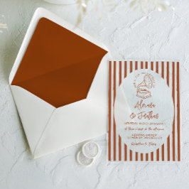 Terracotta Hand Painted Wedding Acryl Uitnodigingen