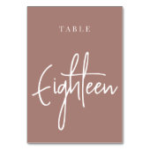 Terracotta Hand Scripted Table EIGHTEEN Kaart (Achterkant)