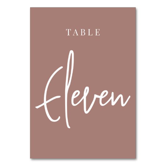 Terracotta Hand Scripted Table ELEVEN Kaart (Voorkant)