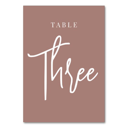 Terracotta Hand Scripted Table THREE Kaart (Voorkant)