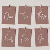 Terracotta Hand Scripted Table THREE Kaart