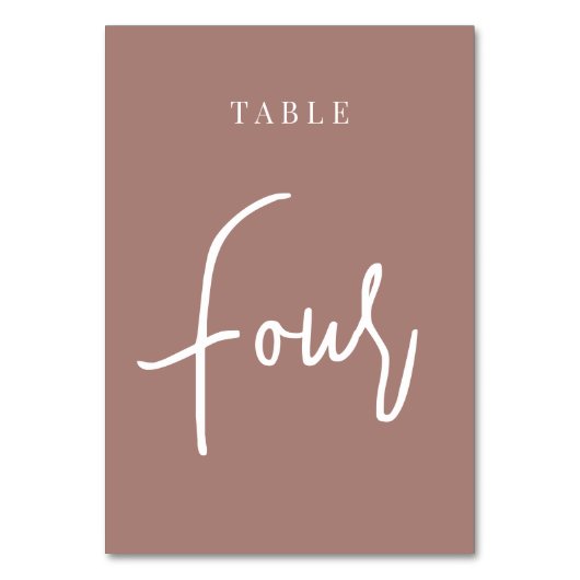 Terracotta Hand Scripted Table VIR Kaart (Achterkant)