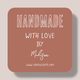 terracotta | Handgemaakt met liefde Vierkante Sticker