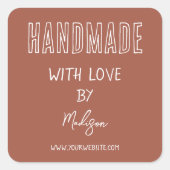 terracotta | Handgemaakt met liefde Vierkante Sticker (Voorkant)