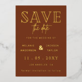 Terracotta handgeschreven de Foto van het Manuscri Folie Uitnodiging (Voorkant)