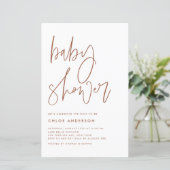 Terracotta handgeschreven het Baby shower van het  (Staand voorkant)