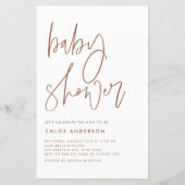 Terracotta handgeschreven het Baby shower van het  (Voorkant)