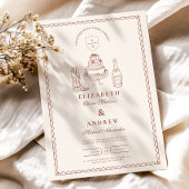 Terracotta Handgetekende Funky Westerse Doodle Bru Kaart