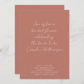 Terracotta Handschrift Script Trendy Vrijgezellenf Kaart (Voorkant / Achterkant)