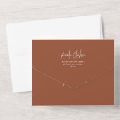 Terracotta handschrift typografie foto bruiloft all in one uitnodiging (Achterkant)