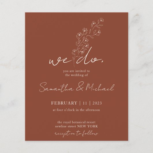 Terracotta Handwrite Indie Botanic we budgetteren Flyer (Voorkant)