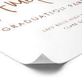 Terracotta Handwriting Graduation Party Welkom Poster (Hoek)