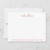 Terracotta Handwriting Name Address Personalized Notitiekaartje (Voorkant)