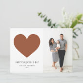Terracotta hart minimalist Happy Valentijnsdag Feestdagenkaart (Staand voorkant)