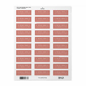 Terracotta Hart Script Koppel Retouradres  Etiket (Full Sheet)