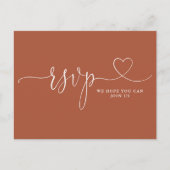 Terracotta Hart Script Song Verzoek RSVP Kaart (Voorkant)