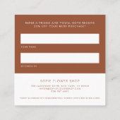 Terracotta Heart Minimalist Deel de Liefde Aanbevelingskaartje (Achterkant)