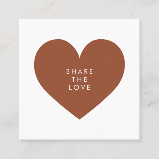 Terracotta Heart Minimalist Deel de Liefde Aanbevelingskaartje (Voorkant)