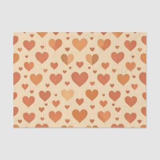 Terracotta Heart Scatter Pattern Tissuepapier