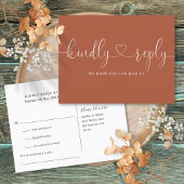 Terracotta Heart Script Song Request RSVP Uitnodiging Briefkaart