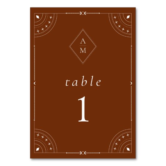 Terracotta Hemel Maan & Sterren Kaart (Voorkant)