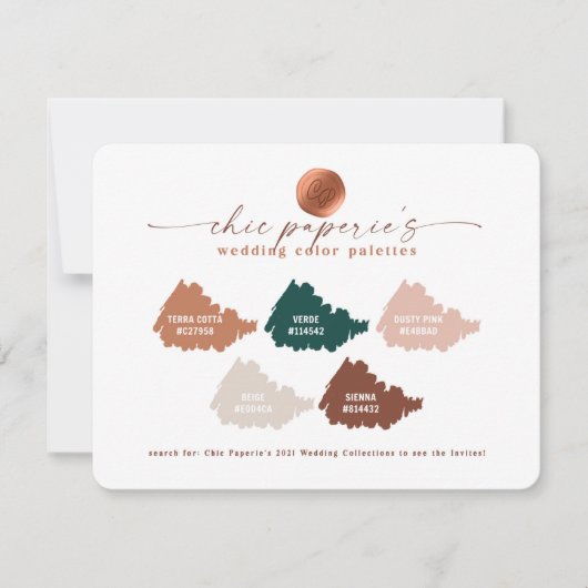 Terracotta Herfst 2021 Wedding Color Palette Card